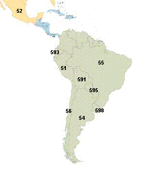Sud America , Centro America y Mexico con los telefonos